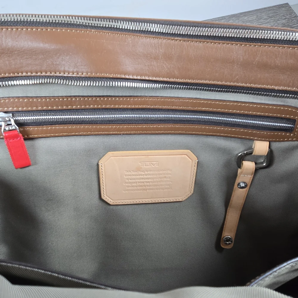 Tumi Cognac Brown Leather Briefcase